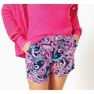 NWT Lilly Pulitzer 2 Women Shorts Gretchen High Rise 5" Multi Flitting About $78